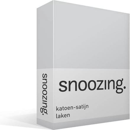 Snoozing - Katoen-satijn - Laken - Eenpersoons - 150x260 cm - Grijs