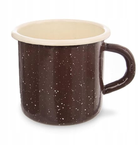 Orion Emaille Mok Bruin 400 ml - Retro Stijl, Inductie Geschikt