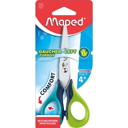 Sensoft 3D schaar 13 cm - linkshandig - zachte grepen - assorti  kleuren