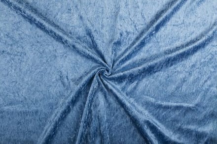 Velours de panne stof - Indigoblauw 3 - 1 meter