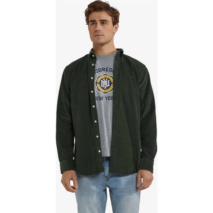 McGregor Corduroy Shirt Dark Olive Größe: M | Casual hemden Outlet | Herren | Grün