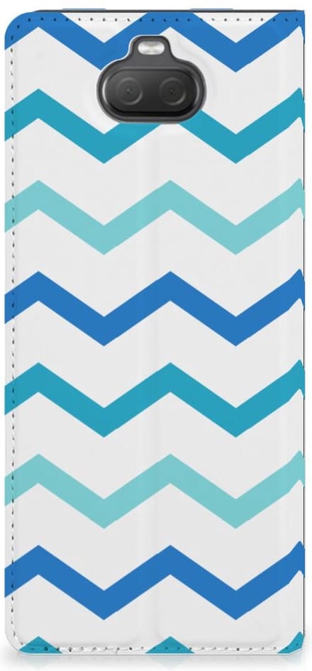 Sony Xperia 10 Hoesje met Magneet Zigzag Blauw