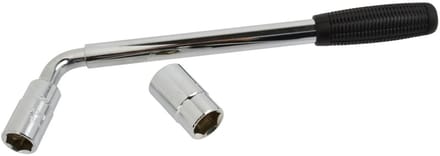 GEKO L-vormige moersleutel - Verstelbare lengte 34,5-50 cm - Doppen 17x19 mm & 21x23 mm