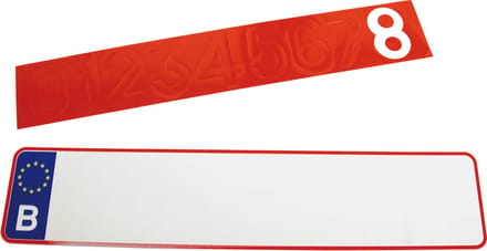 Carpoint Nummerplaat met Stickers – 52x11 cm – Aluminium – Inclusief 2 Stickervellen – België Model
