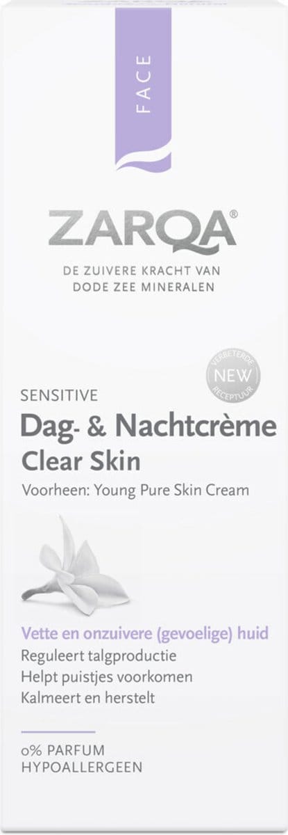 ZARQA Dag- en Nachtcreme Clear Skin - 75ml - zuiverend - hypoallergeen