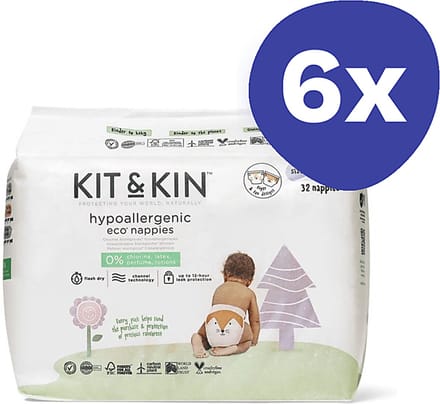 Kit & Kin Luiers - Maat 4 (6x 32 stuks)