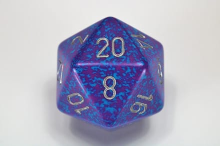 Dobbelsteen D20 Silver Tetra Speckled 34mm - Accessoires