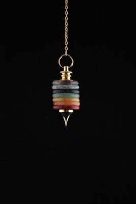 Pendel met ringen chakrakleuren groot