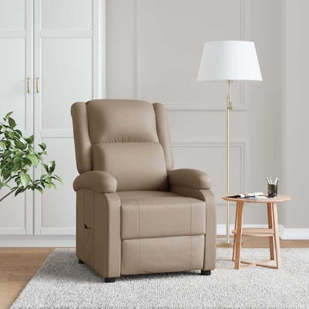 vidaXL - Fauteuil - verstelbaar - kunstleer - cappuccinokleurig