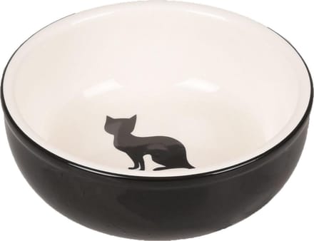 Flamingo - Katten eet-en drinkbak Nala - Zwart/wit - 13 x 13 x 4.5 cm