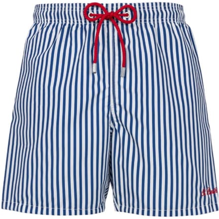 Saint Barth - Wit/blauw Sea Boxer GUSAVIA