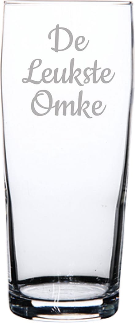 Gegraveerde bierfluitje 19cl De Leukste Omke