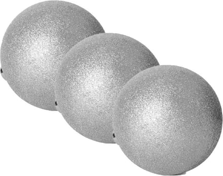 Gerimport Kerstbal - 4x stuks - kunststof - zilver glitters - D20 cm