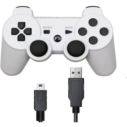 Gamecontroller - PS3 - Bluetooth - Vibratie - Ergonomisch - Oplaadbaar wit