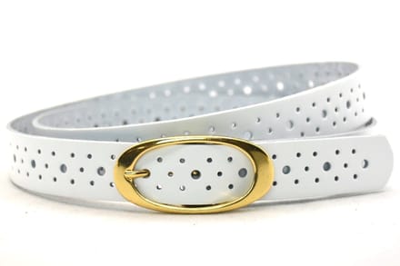 Take-it geperforeerde gaatjes riem wit