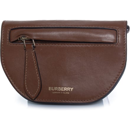 Burberry, bruine leren zadelportemonnee
