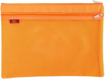 Waterdichte A4 Documententas met Dubbele Rits - Nylon Mesh Folder voor Studenten, Kantoor en Reizen - Oranje Documentenopbergzak