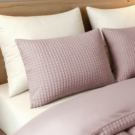 Zelesta Special Teddy Check Kussensloop Set van 2 - Oud Roze 80x80cm