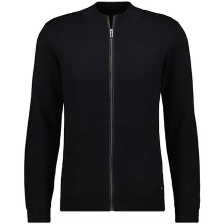 Ragman Vest Cardigan Cotton Cashmere Fine Structure Zwart / male