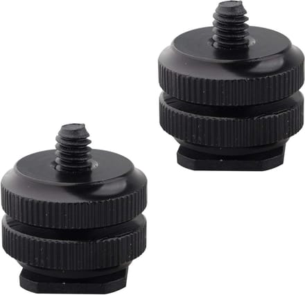 Ronte - Camera Accessoires: Hot Shoe Mount + 1/4"-20 Statief Adapter - Metalen Constructie - Dubbele Hot Shoe Houder - Geschikt voor DSLR Camera Rig