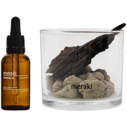 Meraki Lavastone &amp; Wood Diffuser Amber Dust Black 30 ml + 1 st