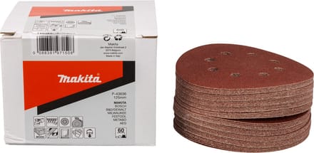 Makita P-43636 Schuurpapier Met klittenband Korrelgrootte (num) 60 (Ø) 125 mm 50 stuk(s)