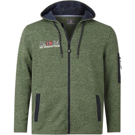 Jan Vanderstorm herren Fleecejack - 52/54 - groen - Plus Size