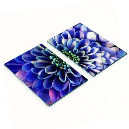 Set van gehard glazen snijplanken met asterprint, 2x40x52 cm