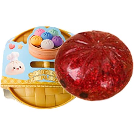 Nieuwe 12 stijlen Glitter Dumpling Glitter Dumpling Squishy met Doos Dumplings Sensorisch Knijpspeelgoed voor Stressverlichting