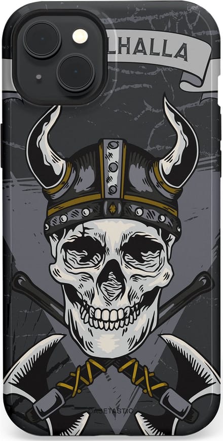 Casetastic hoesje geschikt voor Apple iPhone 15 Plus - MagSafe - Dubbellaagse bescherming - Valhalla - Fashion Case - Donkergrijs Grijs