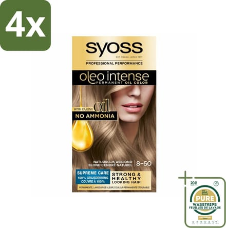 Syoss Oleo Intense - Haarverf - 4-50 - Ijzig Bruin - 115ml x 4