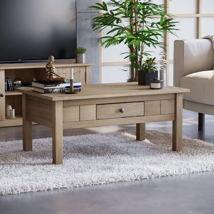 Salontafel met lade, eiken natuur, modern design