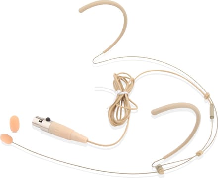 PYLE-PRO Dual Over-Ear Headset Microfoon - Professionele Omnidirectionele Condensator Microfoon - Inclusief 4-Pin Mini XLR, 1,19 m Kabel en Windscherm - Pro Audio voor Presentaties, Beige