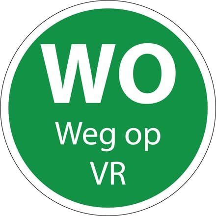 Woensdag weg op vrijdag sticker op rol 30 mm - 800 per rol