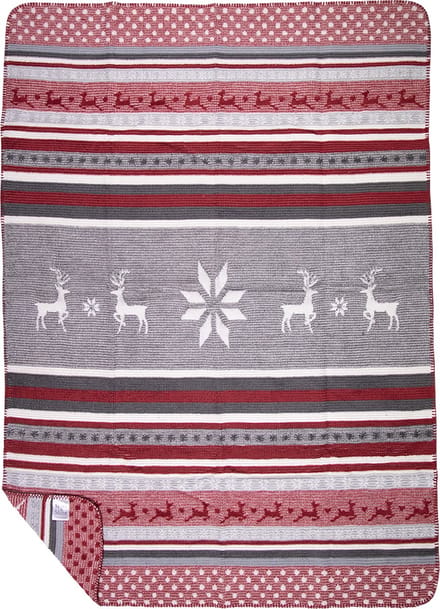 plaid herten rood grijs 130x180cm