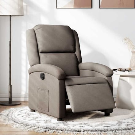 vidaXL - Fauteuil - verstelbaar - elektrisch - stof - taupe
