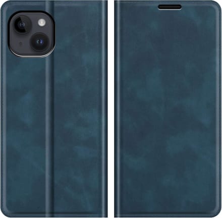 Just in Case hoesje geschikt voor iPhone 14 Plus - Hoesje met Pasjeshouder - Luxe Book Case - Blauw
