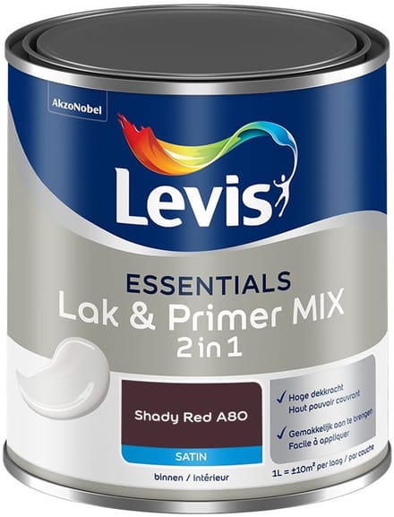 Levis - Essentials Lak & Primer Mix - Shady Red A80 - Mengverf - 1 L