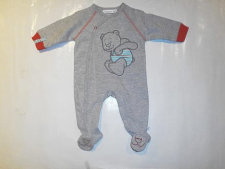 pyjama noukie's Katoen ,  6 maand 68cm grijst met nouky beer