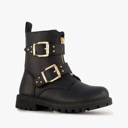 Blue Box meisjes biker boots met studs zwart - Maat 32