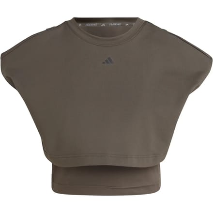 adidas Performance Power Boxy French Terry 3-Stripes Tanktop - Dames - Groen- L