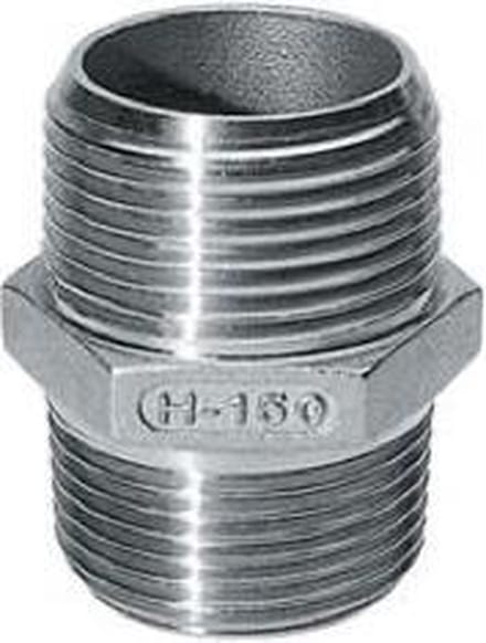 Dubbele nippel RVS 316 1''