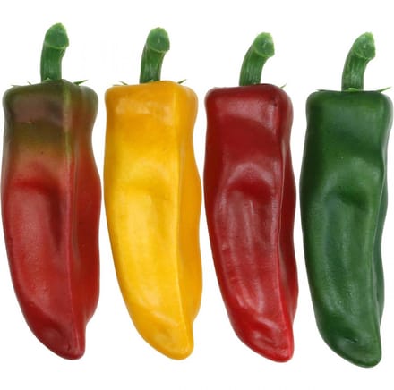 Paprika-etalagedecoratie, groentedecoratie, diverse kleuren, H14cm, 4