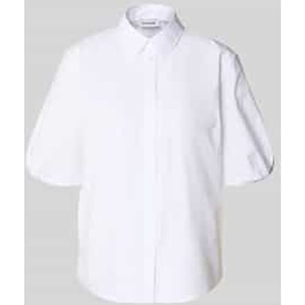 regular fit blouse met korte mouwen met pofmouwen