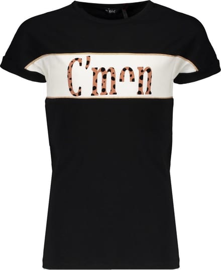 NoBell' T-shirt Kamy with C'mon print jet black maat 110/116
