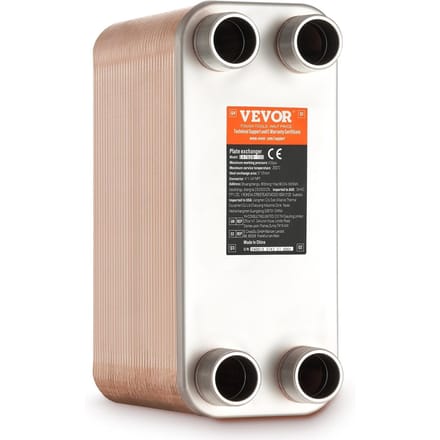 Échangeur de chaleur à plaques 80 Plaque 4*1-1/4  Raccords MNPT 5 x 12  Soudé 316L Acier inoxydable. Acier