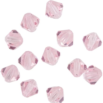 Glas geslepen glitterkralen, 6 mm - Light Rose
