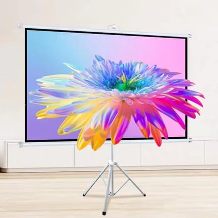 Projectiescherm - Filmscherm Statief - Thuisbioscoop Creëren - Dubbel Montagesysteem - 60 Inch - Wit