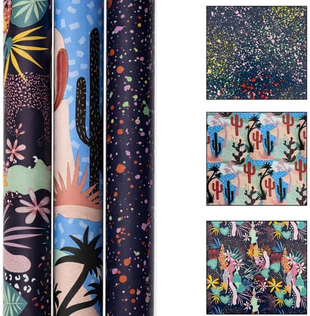 Colour Burst Cadeaupapier - Inpakpapier Klimaatneutraal Gecertificeerd - 3 Rollen - 200 × 70 cm