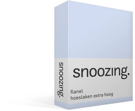 Snoozing - Flanel - Hoeslaken - Lits-jumeaux - Extra Hoog - 200x200 cm - Hemel